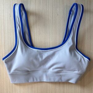 Athleta Blue and Gray Sports Bra Elation